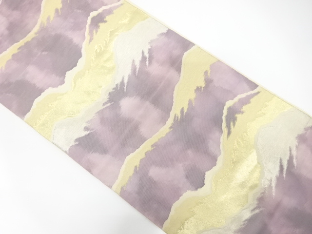 JAPANESE KIMONO / ANTIQUE FUKURO OBI / SILK / WOVEN MOUNTAINS